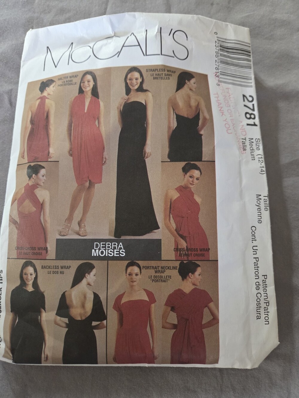 McCall's Debra Moises Women's Dress Sewing Pattern - Red and Black